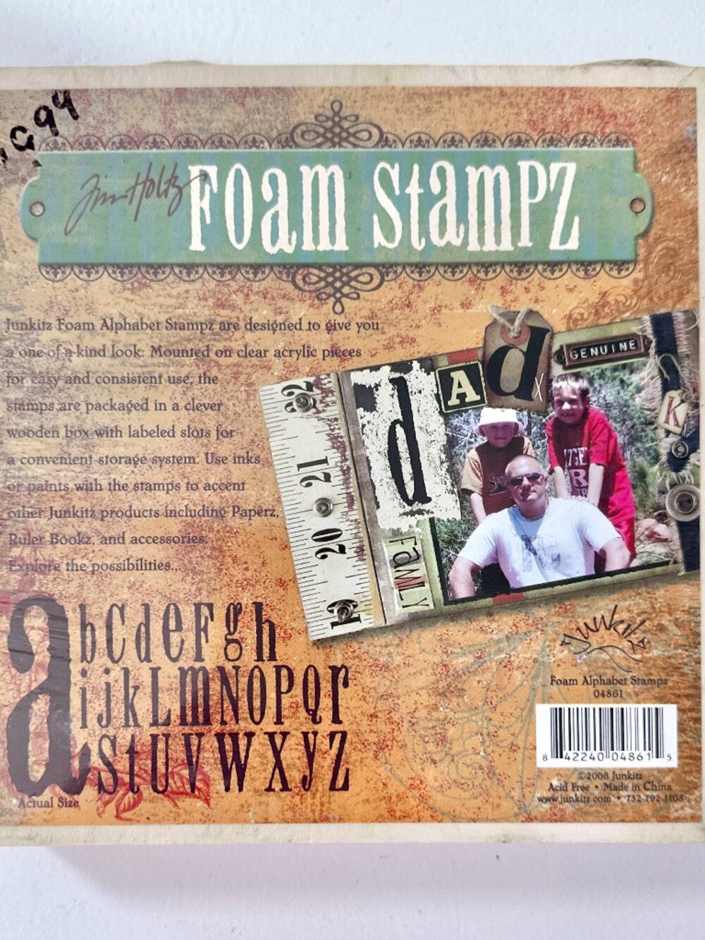 Tim Holtz Junkitz Foam Alphabet Stampz Chronicles 04861 New Sealed A-Z